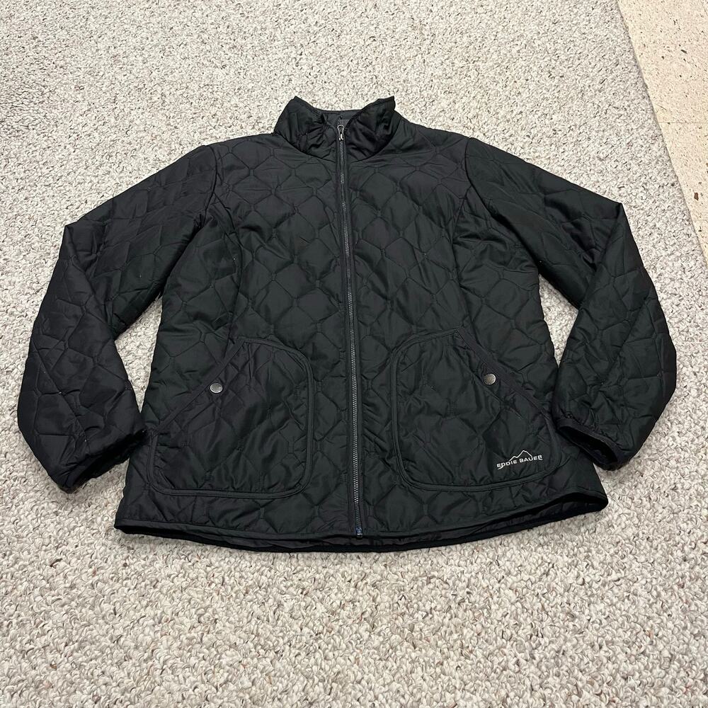 Eddie Bauer Lightweight Quilted Jacket L Black Outdoor Gorpcore Fall Winter